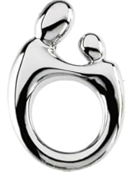 Genuine IceCarats Designer Jewelry Gift 14K White Gold Mother & Child Lg Pendant/Brooch. 24.50X17.25 Mm Mother & Child Lg Pendant/Brooch In 14K White Gold