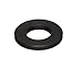 Nylon 6/6 Flat Washer, Plain Finish, Black, #8 Hole Size, 0.17