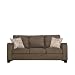 Handy Living TOR1-S5-AAA68 Torino Curved Arm Microfiber Sofa, Dark Moss With 2 Decorative Commotion Throw Pillows