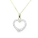 9Ct Gold Heart Pendant,Swarovski Elements, 18" Chain