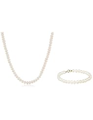 10k Yellow Gold Freshwater Cultured Pearl Baby Necklace and Bracelet Set