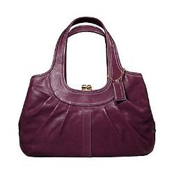 Coach Leather Ergo Pleated Satchel Bag Tote 12248 Magenta