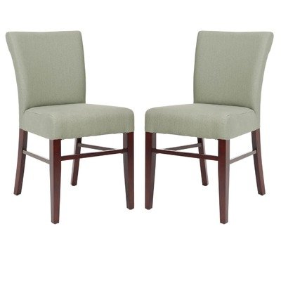 Heidy Side Chair in Grey Linen / Mahogany (Set of 2)