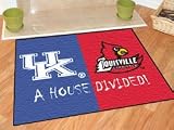 KENTUCKY WILDCATS/LOUISVILLE CARDINALS HOUSE DIVIDED DOOR MAT RUG