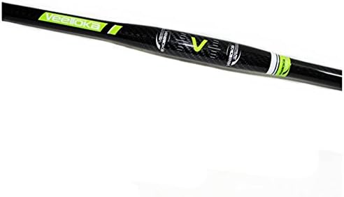 Veetoca Carbon Fibre Bike Handlebar for Mountain Bike 680mm 31.8mm Black & Green Road Bike Handlebar Fixed Gear Riser