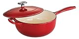 UPC 016017074934 product image for Tramontina Enameled Cast Iron Covered Saucier, 3-Quart, Gradated Red | upcitemdb.com