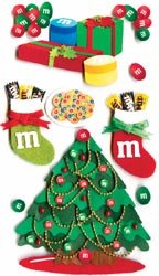 M&M Holiday Candy Dimensional Scrapbook Stickers 