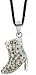 Silver Swarovski crystal Pendant by GlitZ JewelZ &copy; - cute boot design bling bling!! - made with over 40 Swarovski crystals - comes packed inside a lovely velvet pouch - Clear Diamond and Aurora color