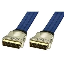 LINDY SCART Cable - Premium Gold Flat SCART Cable, 0.5m
