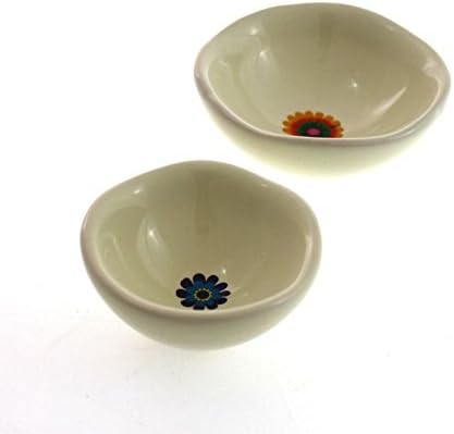 Classic Polish Folk Hand Decorated Ceramic Dipping Sauce Bowls, Dishes, Pots, Set of 2 Dec: FOL-SET-G1