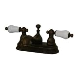 American Bath Factory F2-1211-OB-F9-9200-PL-OB F2-1211 Centerset Faucet, Porcelain Lever Handle, Old