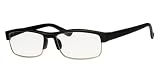 Designer Style Retro Reading Glasses, Gloss Black and Silver Frame +1.50, Inc Slip In Case