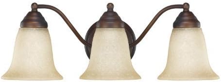 Capital Lighting 1363BB-297 Transitional 3-Light Vanity Fixture, Burnished Bronze Finish with Mist Savor Glass by North Coast Lighting