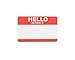 Saurus Hello My Name Is Stickers, 200 Per Pack, 100 Sheets, Red, 2 Labels Per Sheet