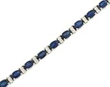Oval Blue Sapphire(7.70ct) and Diamond(.83ct) Bracelet