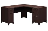 Enterprise Collection Premium 60" L-shaped Computer Desk in Mocha Cherry