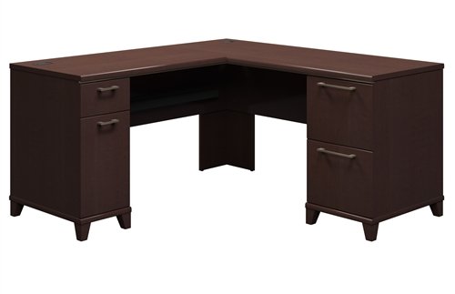Enterprise Collection Premium 60" L-shaped Computer Desk in Mocha Cherry