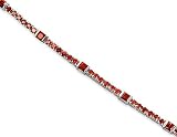 One of a Kind Design 9.00 carats total weight Princess & Round Cut Garnet Bracelet in Sterling Silver