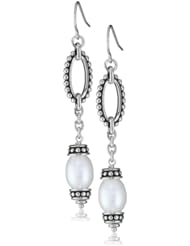 Honora "Pallini" White Freshwater Cultured Pearl Link Dangle Earrings