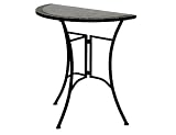 Produkt-Bild: Siena Garden 524550 Anstelltisch Flores, Gestell schwarz, R&uuml;ckenlehne in Mosaik-Optik, L 69 x B 35 x H 71 cm
