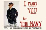 12 X 18 Stretched Canvas Poster I want you for the Navy Apply any recruiting station or postmaster