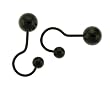 Stainless Steel Dangling Hook with Ball - Black - 18G - Body Piercing / Earrings / Eyebrows- Sold as a Pair Stainless Steel Dangling Hook with Ball - Black - 18G - Body Piercing / Earrings / Eyebrows- Sold as a Pair