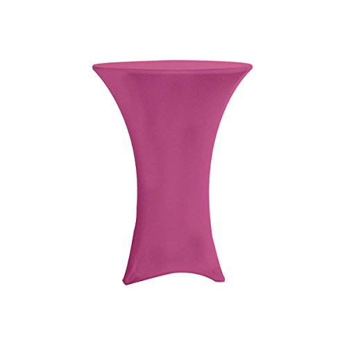 Your Chair Covers Highboy Cocktail Round Fitted Stretch Spandex Table Cover, 30"L, Fuchsia