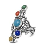 Carolyn Pollack Sterling Silver Multi-Gemstone Fiesta Ring