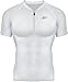 New 024 White Take Five Base Layer Mens Compression Skin Tights Zip Up Top