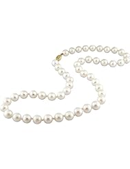 10k Yellow-Gold 5-5.5 MM White Akoya Cutured Pearl Strand, 16"