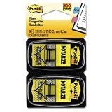 Post-it Printed Message Flags, 1, Notarize, Yellow, 50/Disp, 2 Disp/Pack MMM680NZ2