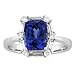 14k White Gold Cushion Tanzanite and Diamond Ring 2.38 TCW