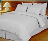 White Damask Stripe Down Alternative 4-pc Comforter Set, King/Cal-King