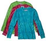 J. America Ladies Hannah Long Sleeve Tie-Dyed Thermal T-shirt - 8239