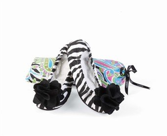 Black Zebra Ballet Slipper (MEDIUM fits shoe size 7-8) - 660030