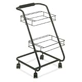 Safco 5223BL Safco Jazz Two-Tier Mobile Deskside File Cart, 16w x20-1/2d x 27-3/4h, Black