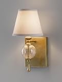 Murray Feiss WB1487OSL Argento Collection 1-Light Wall Sconce, Oxidized Silver Leaf Finish with Ivory Linen Fabric Shade