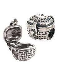 Genuine Zable (TM) Product. 925 Sterling Silver Nantucket Basket Bead Charm. 100% Satisfaction Guaranteed.