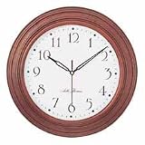 Office Products : SET2110 Round Wall Clock, Arabic Numerals, 14x44x1-5/8, Mahogany