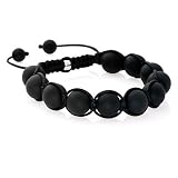 Adjustable Bracelet Mens Ladies Unisex Iced Out Hip Hop Black Crystal Disco Ball 3210