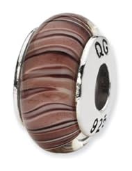 Sterling Silver Mauve/Purple Hand-blown Glass Charm
