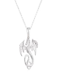 VINANI brand Germany 925 Sterling Silver Women Pendant big Dragon shiny with Pearl & Cable Link Chain Necklace ADG-T