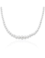Sterling Silver 18 Inch Graduated Bead Necklace with 10mm Center Bead