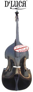 D'Luca Upright Double Bass 3/4 Black with Gig Bag, DD-BLACK