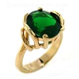 Jewelry - Emerald Gold CZ Ring SZ 7