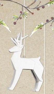 1 X One Hundred 80 Degrees Porcelain White Deer Ornament
