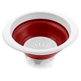 COLLAPSible COLANDER kitchen 3QT. RED easy storage