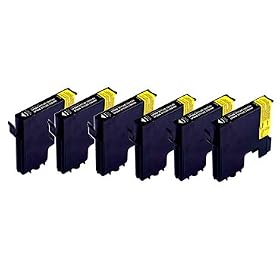 PCArena - 1 set of 6 black inks for Epson Stylus Photo R200 R220 R300 R300M R320 RX300 RX500 RX600 RX620 R340 RX320 Compatible ink TO481