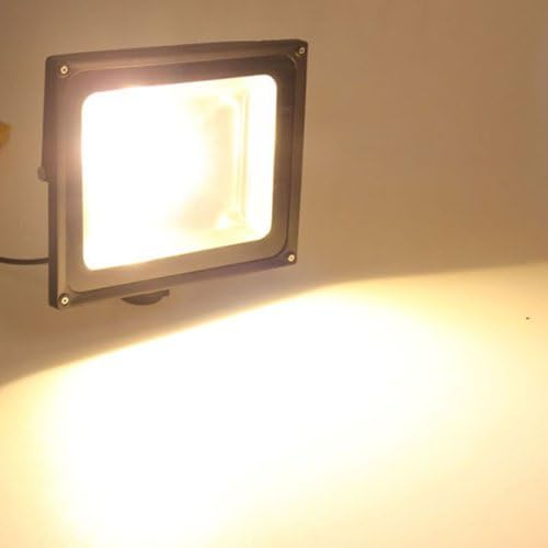 KM4464 50W FloodLight - WarmWhite Warm PIR Motion Sensor Security Flood Light, 85V to 265V, 4200 lm, White