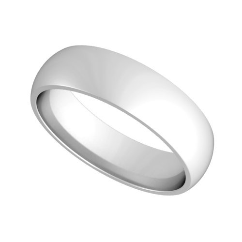 14k White Gold 5mm Classic Plain Comfort Fit Wedding Band Ring